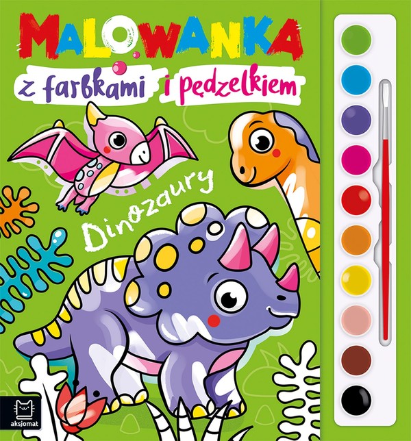 Dinozaury Malowanka z farbkami i pędzelkiem
