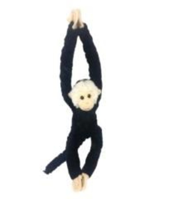 Małpka czarno biała na rzepy 30 cm