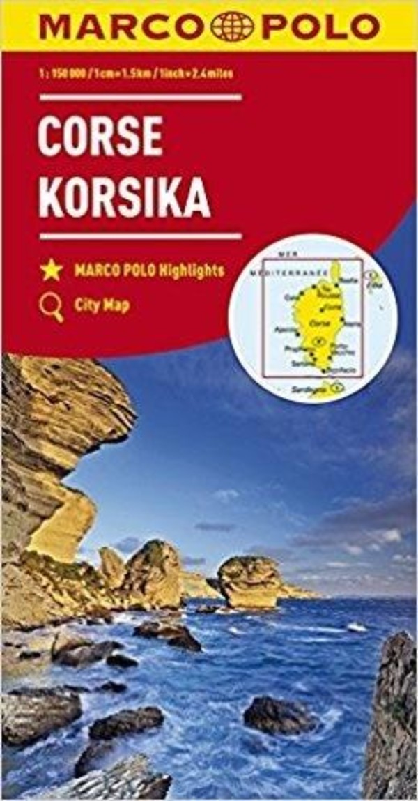Corse Korsika City map / Korsyka Mapa drogowa Skala: 1:150 000