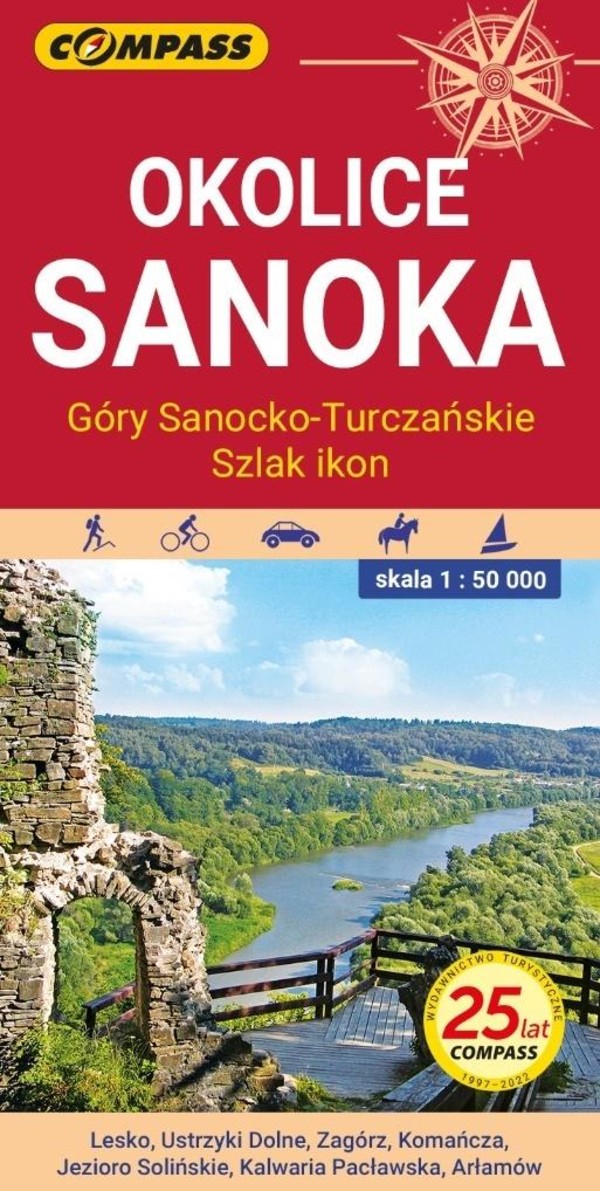 Okolice Sanoka. Góry Sanocko-Turczańskie, Szlak ikon Mapa turystyczna 1:50 000 Skala: 1:50 000