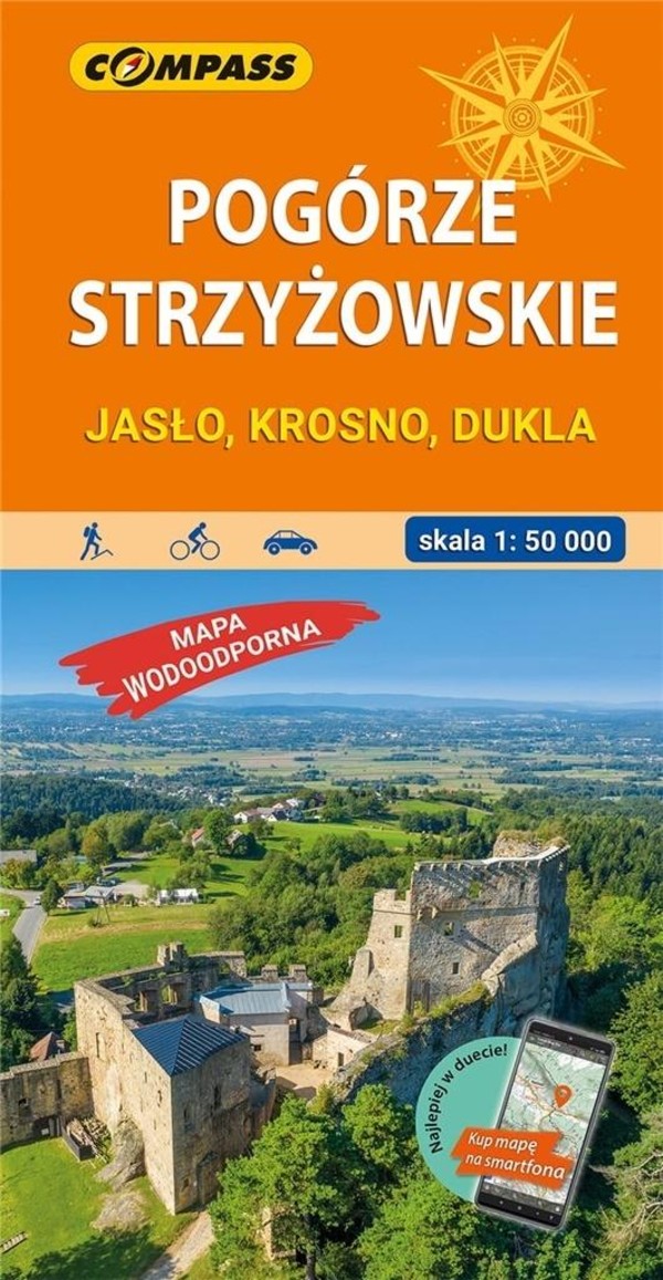Mapa Pogórze Strzyżowskie Jasło, Krosno, Dukla
