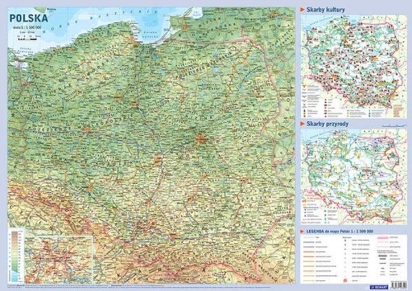 Mapa Polski podręczna Skala 1:1 500 000