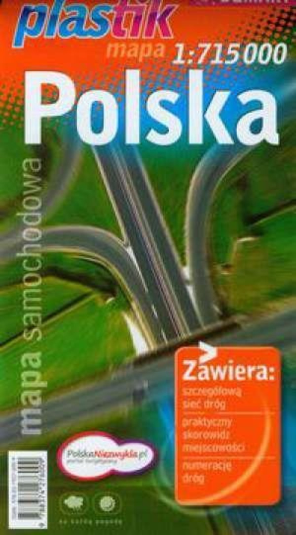 Mapa samochodowa. Polska (plastik) Skala 1:715 000