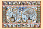 Puzzle Mapa Świata z 1639 roku 1000 elementów