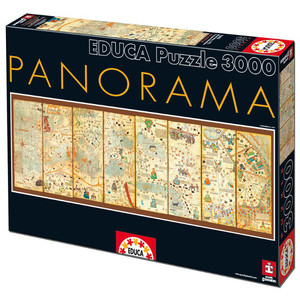 Puzzle Mapa świata z roku 1375 panorama 3000 elementów
