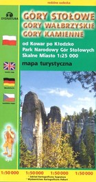 Mapa turystyczna Góry Stołowe, Góry Wałbrzyskie, Góry Kamienne Skala 1:50 000