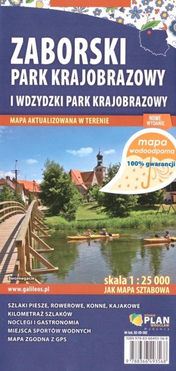 Zaborski Park Krajobrazowy Mapa turystyczna (wodoodporna) Skala 1:25 000
