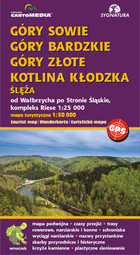 Mapa turystyczna. Góry Sowie Góry Bardzkie Góry Złote Kotlina Kłodzka Ślęża Skala 1:50 000