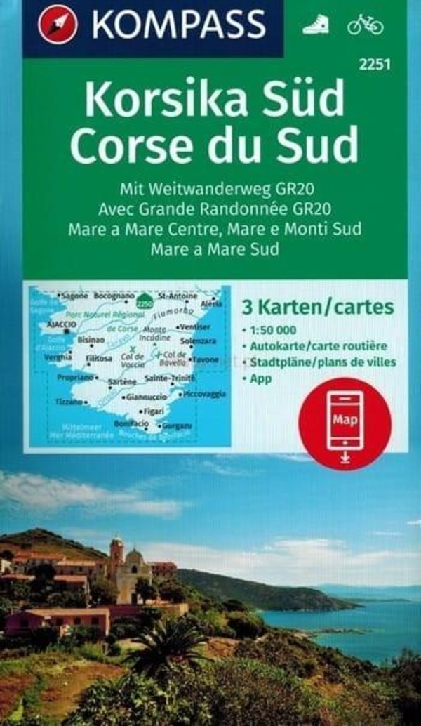 Korsyka południowa Mapa turystyczna Skala: 1:50 000