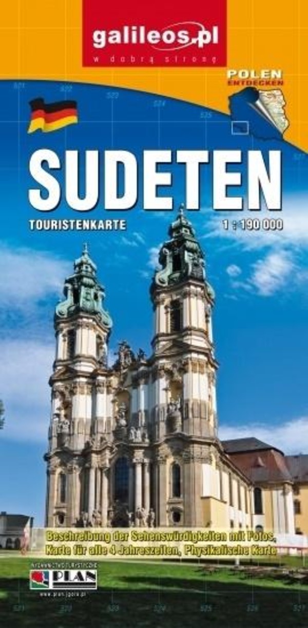 Sudeten Touristenkarte / Sudety Mapa turystyczna Skala: 1:190 000