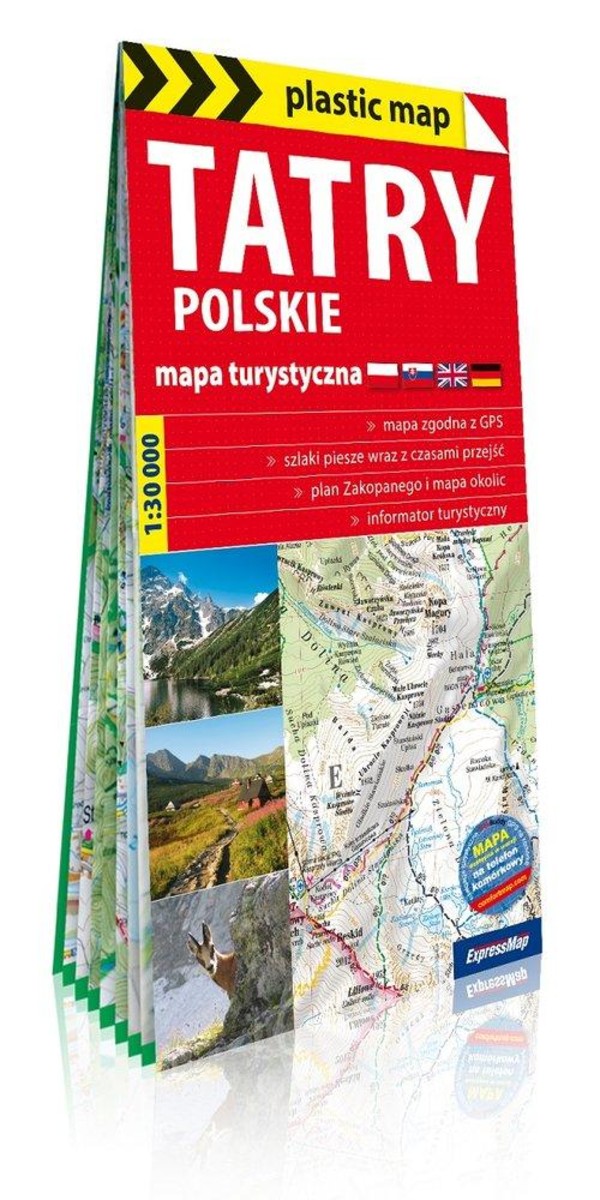Tatry Polskie Mapa turystyczna Skala 1:30 000 plastic map