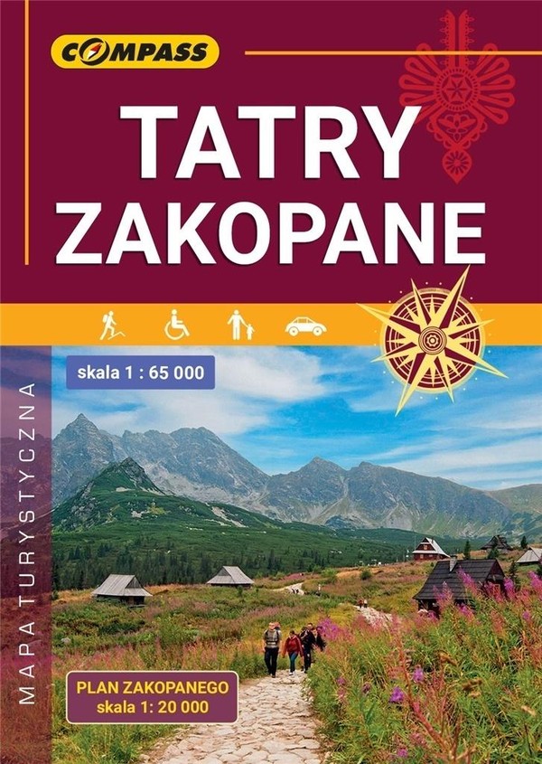 Tatry Zakopane Mapa turystyczna Skala: 1:65 000 / 1:20 000