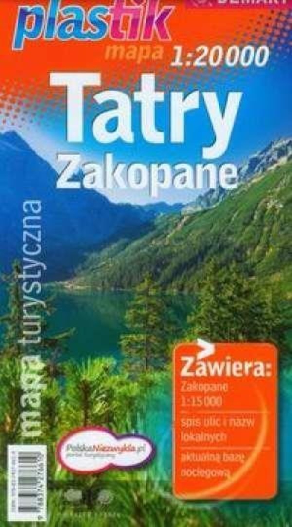 Mapa turystyczna. Tatry Zakopane (plastik) Skala 1:20 000