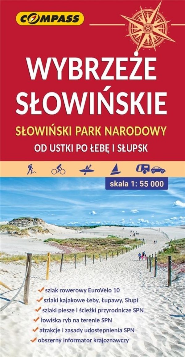 Wybrzeże Słowińskie Mapa turystyczna Skala 1:55 000