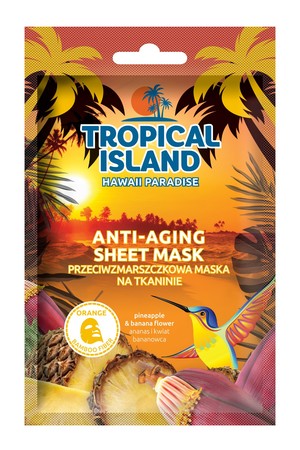 Tropical Island Hawaii Paradise Maska na tkaninie przeciwzmarszczkowa