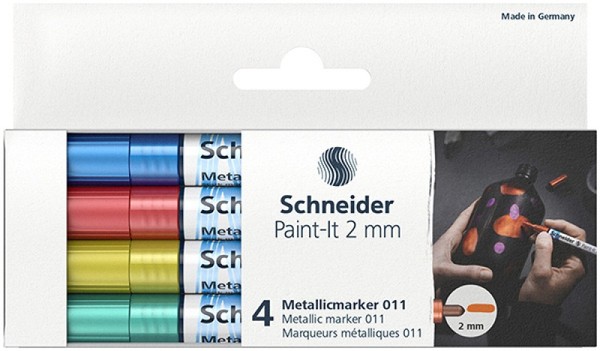 Marker akrylowy Schneider Paint-It Metallic 4 sztuki