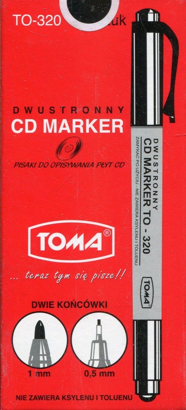Marker do CD dwustronny czarny display 25 sztuk