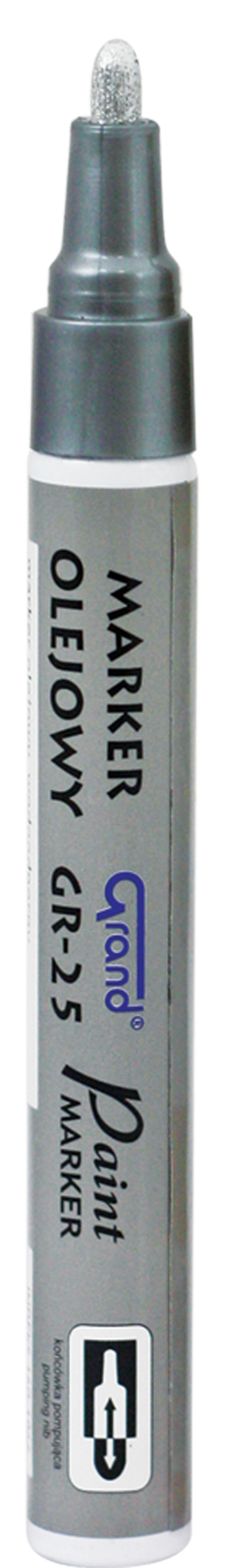 Marker olejowy GRAND srebrny