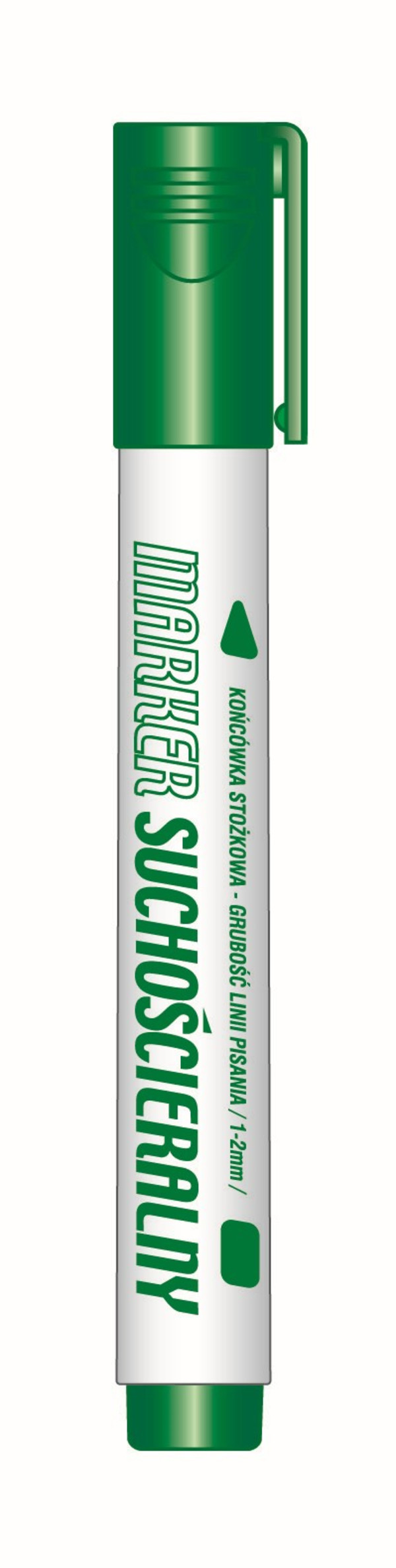 Marker suchościeralny zielony paczka 12 sztuk