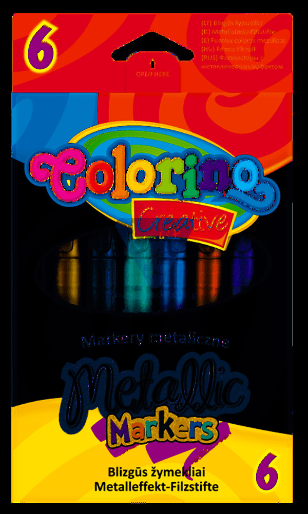 Markery colorino kids metalizowane 6 kolorów