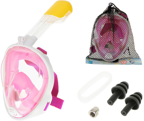 Zdjęcia - Pozostałe zabawki Maska do snurkowania pełna składana S/M różowa