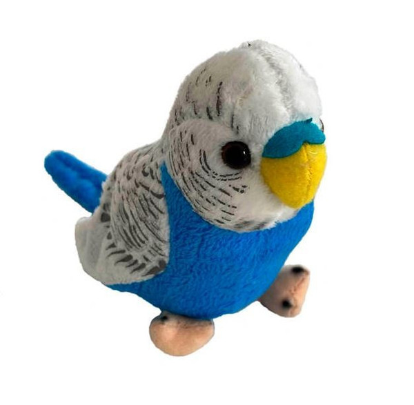 Maskotka Papuga falista biało-niebieska 13 cm