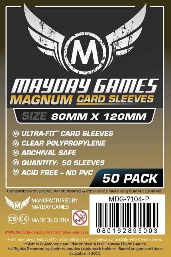 MAYDAY Koszulki Magnum Gold Ultra-Fit Czarne (80x120mm) 50 sztuk