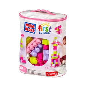 Klocki First Builders torba różowa 80 elementów