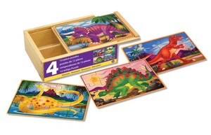 Puzzle drewniane Dinozaury 4 wzory