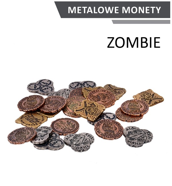 Metalowe monety Zombie (zestaw 24 monet)