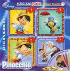 Puzzle Pinokio Zigzag (4 obrazki - 4 elementy do pokolorowania) Puzzle Baby