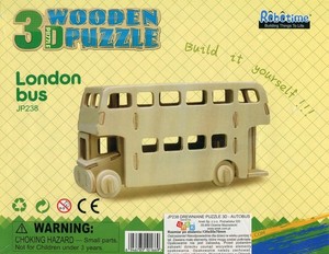 Model drewniany autobus Double-decker