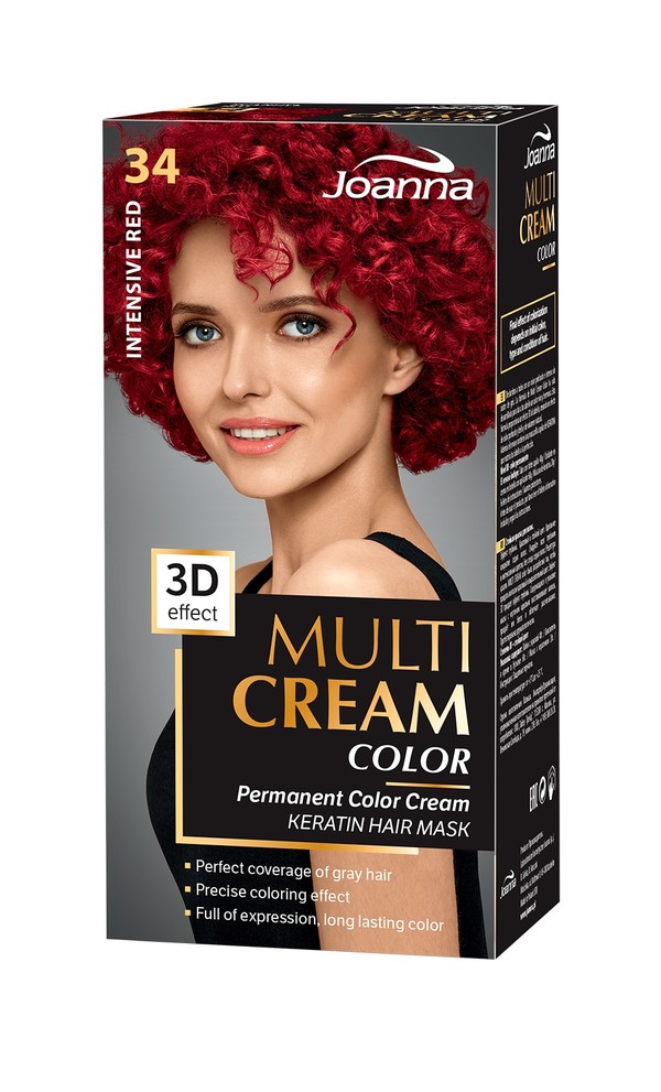 Multi Cream Color 34 Intensywna Czerwień Farba do włosów MIX stara/nowa szata graficzna