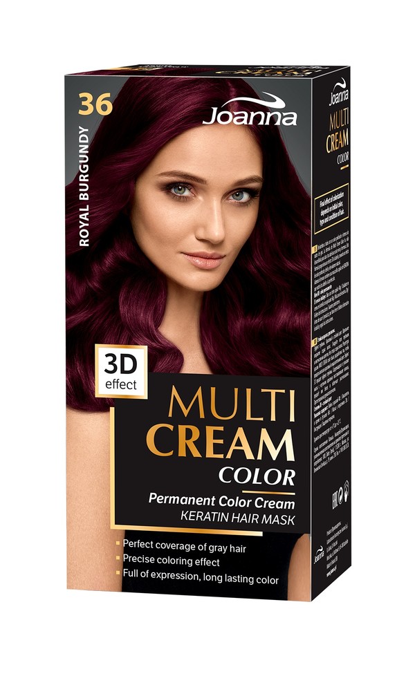 Multi Cream Color 36 Królewski Burgund Farba do włosów MIX stara/nowa szata graficzna