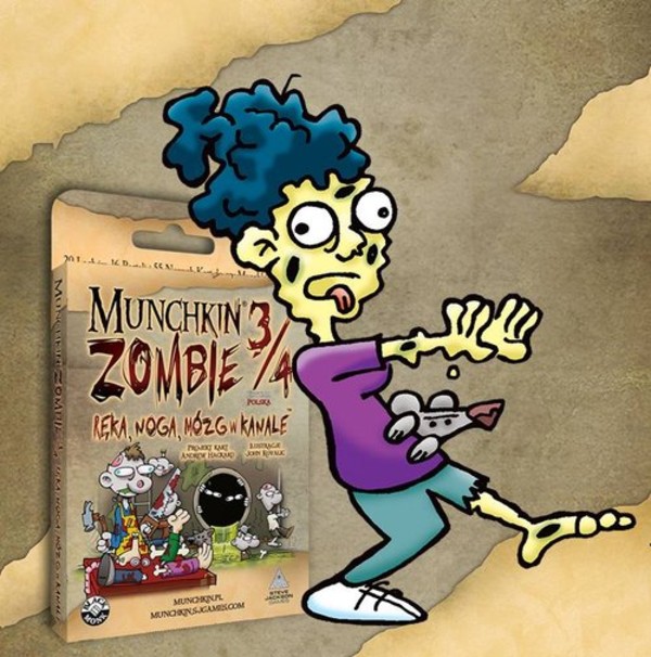 Gra Munchkin Zombie 3/4 - Ręka, Noga, Mózg w kanale Dodatek