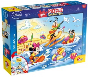 Myszka Miki, Minnie i Goofy surfują Puzzle dwustronne