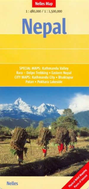Nepal Road map / Nepal Mapa samochodowa Skala 1:480 000 / 1:1 500 000