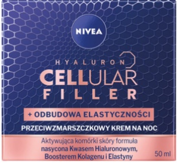 Hyaluron Cellular Filler Odbudowa elastyczności Przeciwzmarszczkowy krem na noc