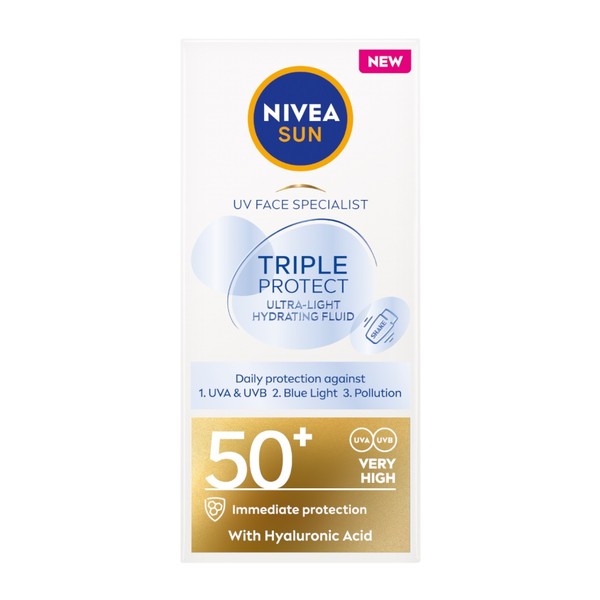 Sun UV Triple Protect Sun Cream Fluid SPF50+ Nawilżający balsam do twarzy