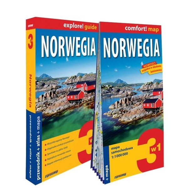Norwegia 3w1 przewodnik + atlas + mapa