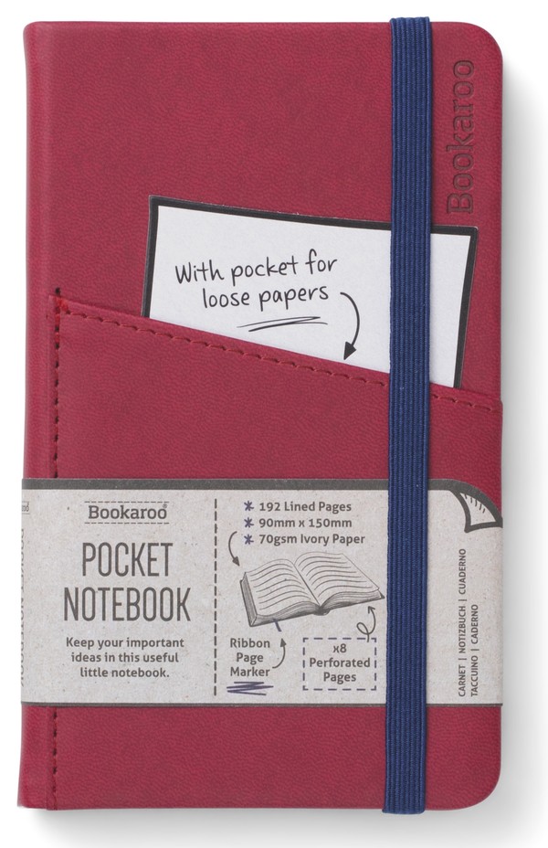 Notatnik a6 bookaroo journal pocket bordowy