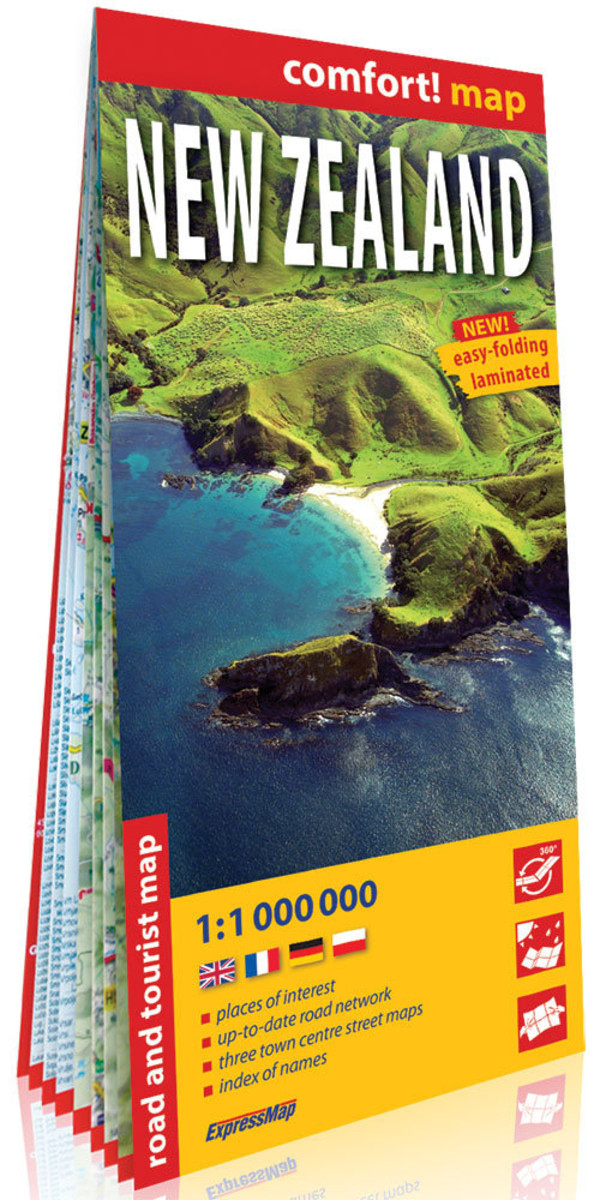 New Zealand Road map / Nowa Zelandia. Mapa samochodowo-turystyczna Skala 1: 1 000 000 Comfort! map