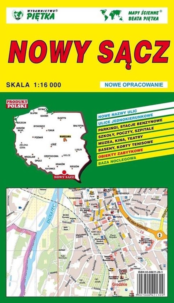Nowy Sącz Plan miasta Skala: 1:16 000