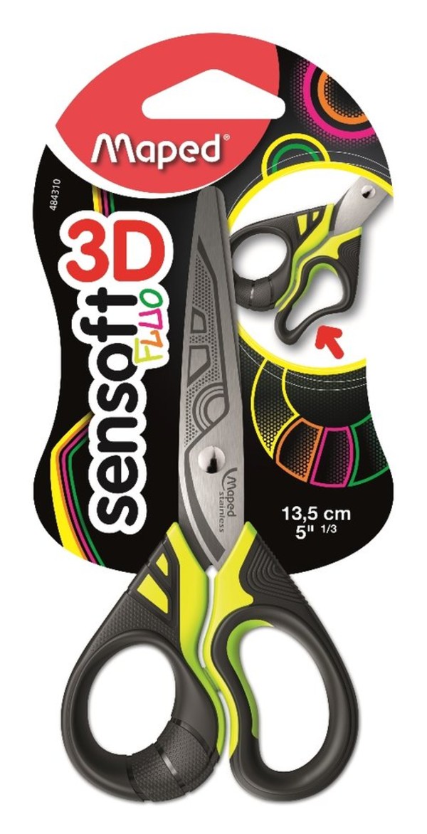 Nożyczki Sensoft Fluo 13 cm Mix kolorów