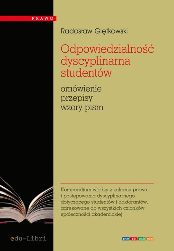 Odpowiedzialność dyscyplinarna studentów - mobi, epub, pdf