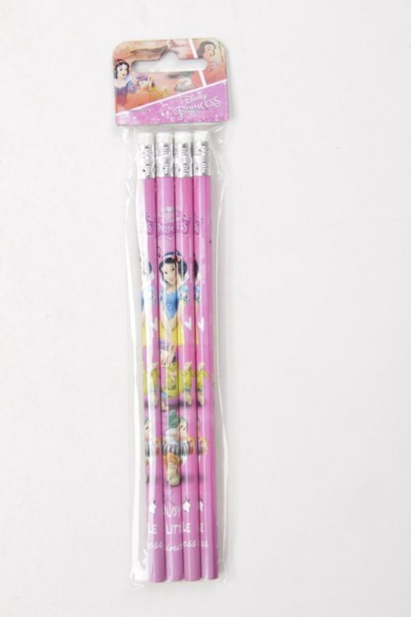 Ołówek drewniany z gumką Księżniczki 4 sztuki