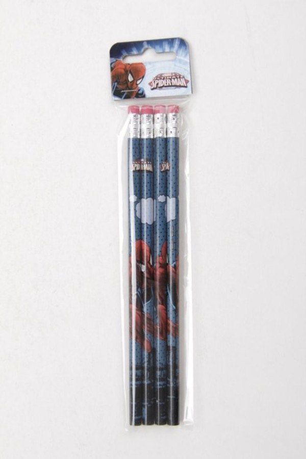 Ołówek drewniany z gumką Spider-Man 4 sztuki