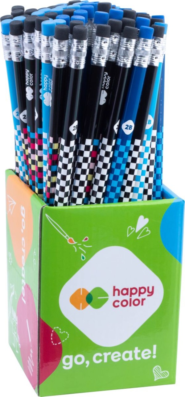 Ołówek trójkątny z gumką skate happy color paczka 72 szt.