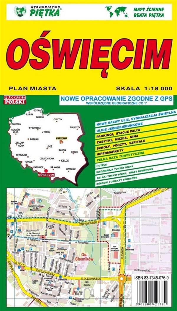 Oświęcim Plan miasta Skala: 1:18 000