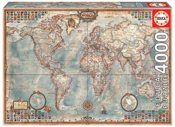 Outlet Puzzle Stara mapa świata 4000 elementów
